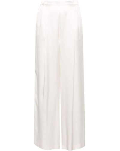 Carine Gilson Wide-leg Silk Pajama Pants - White