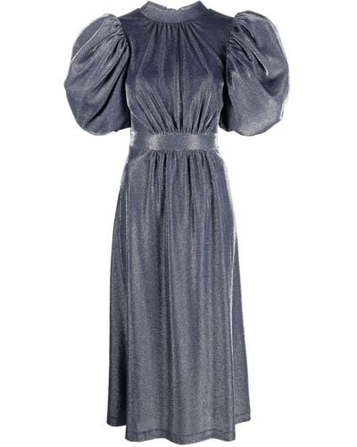 ROTATE BIRGER CHRISTENSEN Metallic Nylon Puffy Dress - Gray