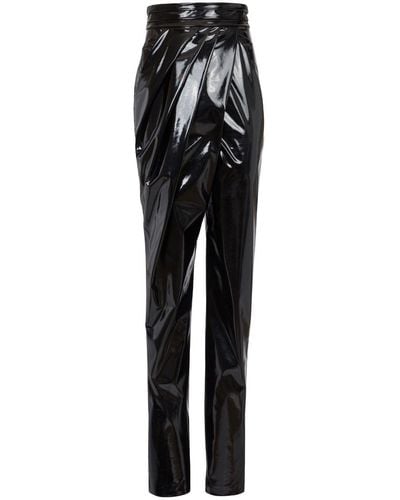 Balmain Pantalones drapeados asimétricos - Negro