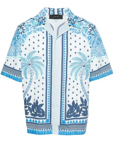 Amiri Camisa Palm Tree - Azul