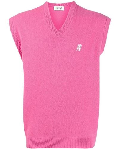 Pringle of Scotland Golfing Lion-logo Sleeveless Sweater - Pink