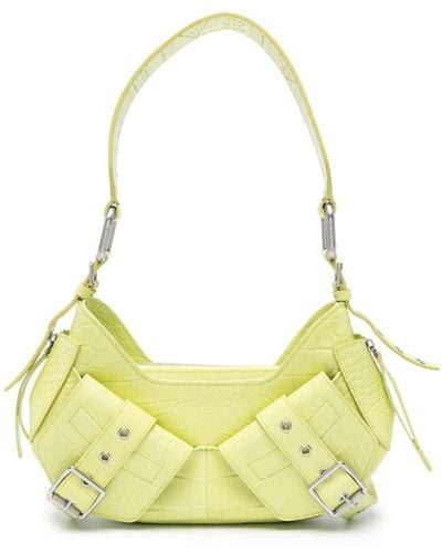 BIASIA Y2k Leather Shoulder Bag - Yellow