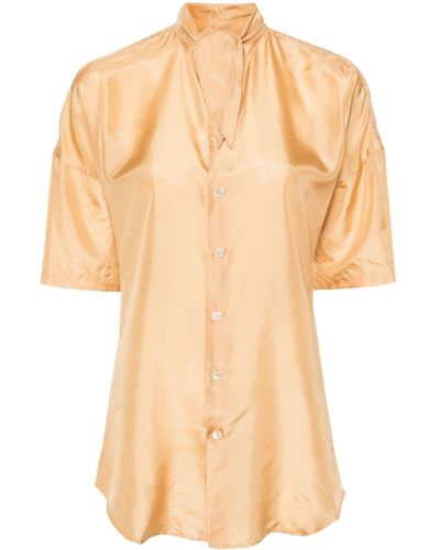 Lemaire Tied Silk Shirt - Natural