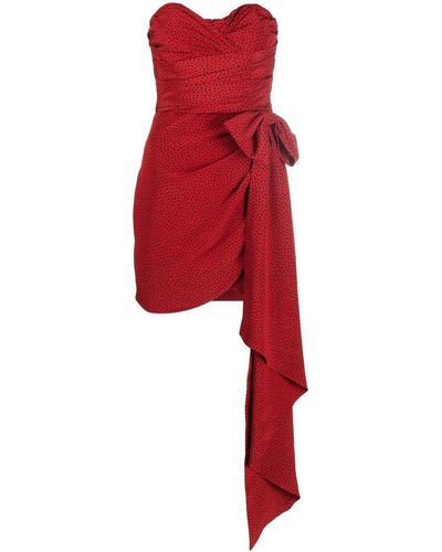 Alessandra Rich Gedrapeerde Mini-jurk - Rood