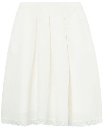 ShuShu/Tong Lace-detail Pleated Midi Dress - White