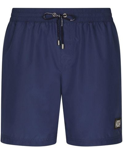 Dolce & Gabbana Logo-tag Swim Shorts - Blue