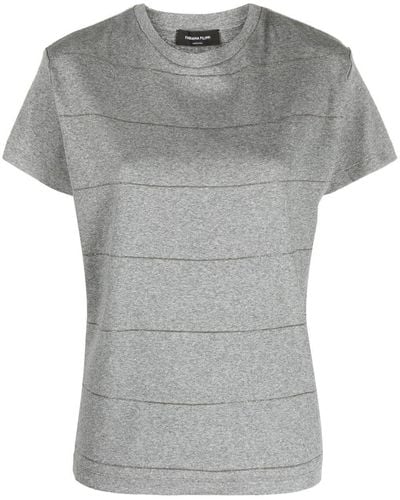 Fabiana Filippi Bead-embellished T-shirt - Gray