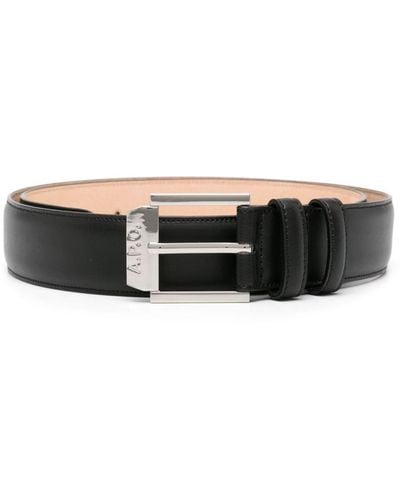 A.P.C. London Leather Belt - Black