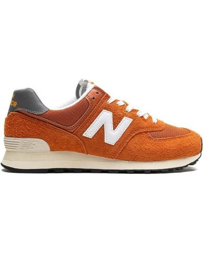 New Balance 574 Orange White Sneakers - Braun