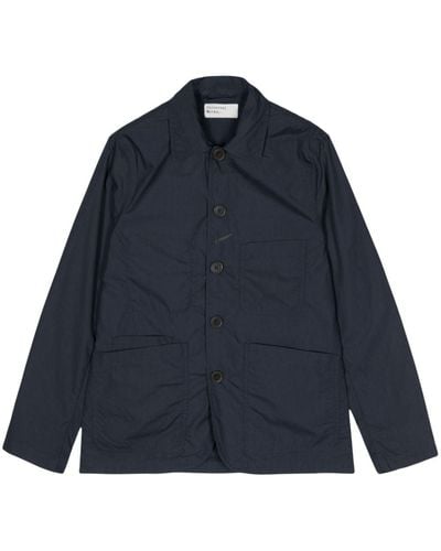 Universal Works Button-down fastening shirt jacket - Blau