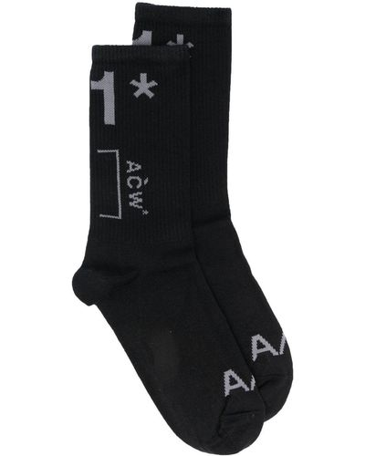 A_COLD_WALL* A/1 Intarsia-logo Ankle Socks - Black