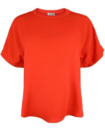 Jonathan Simkhai T-shirt Addy à empiècement en maille - Rouge