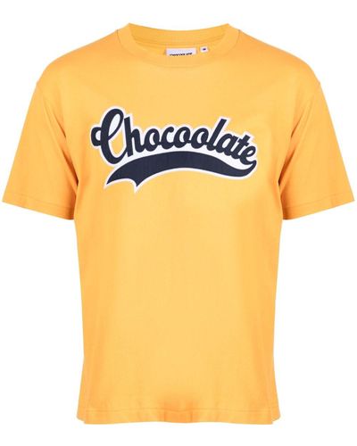Chocoolate Logo Appliqué Cotton T-shirt - Yellow