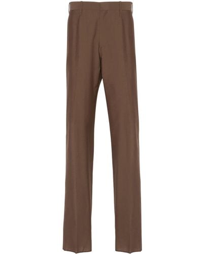 Lardini Pressed-crease Straight Pants - Brown