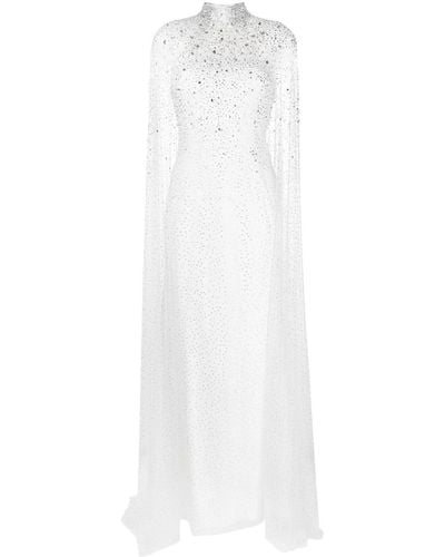 Jenny Packham Ingrid Crystal-embellished Gown Dress - White