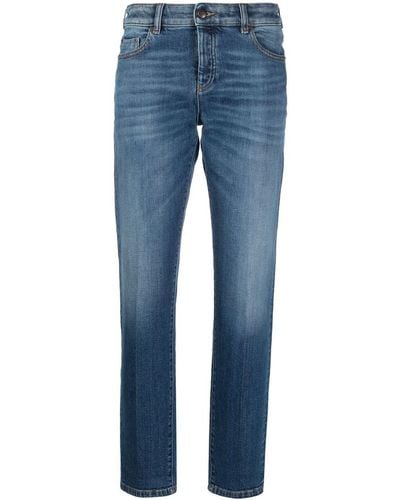 Emporio Armani Halbhohe Straight-Leg-Jeans - Blau