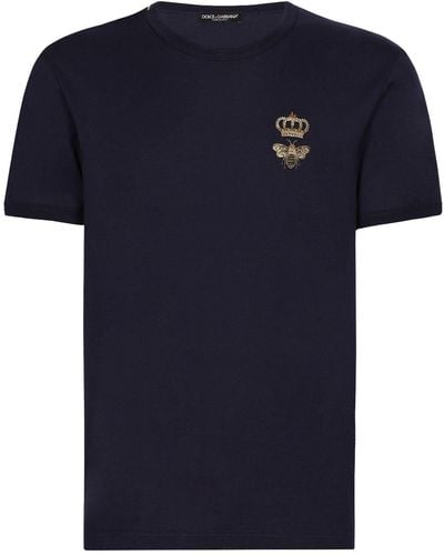 Dolce & Gabbana Camiseta con motivo bordado - Azul