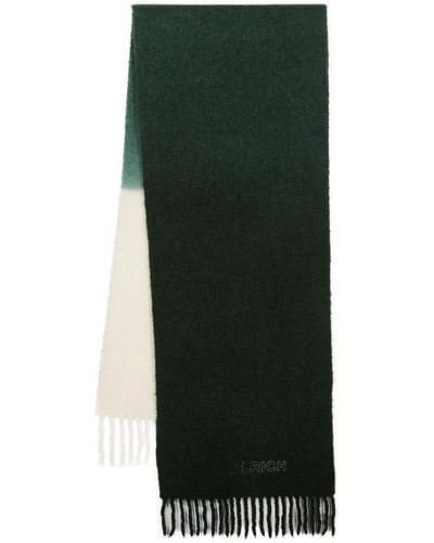 Woolrich Logo-embroidered Ombre-effect Scarf - Green
