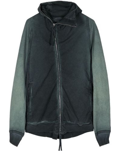 Boris Bidjan Saberi Hybrid Zipper2 natural-dye hooded jacket - Noir