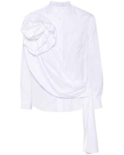 Simone Rocha Rose and sash-appliqué poplin shirt - Weiß