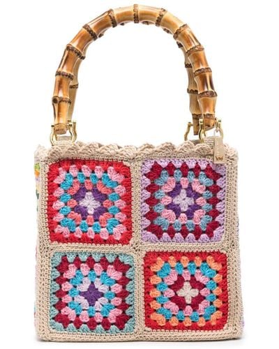 La Milanesa Mini Summer Crochet Tote Bag - Red