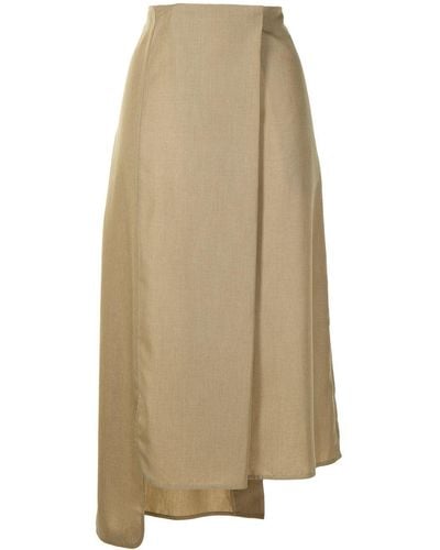 Goen.J Wrap Wool-blend Skirt - Brown