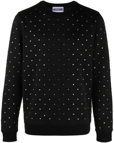 Moschino Crystal-embellished Crewneck Sweatshirt - Black