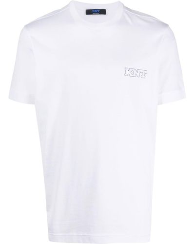 Kiton Cotton T-shirt With Embroidered Logo - White