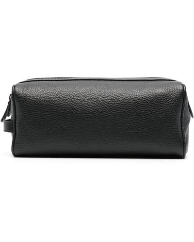 Common Projects Trousse de toilette en cuir à logo imprimé - Noir