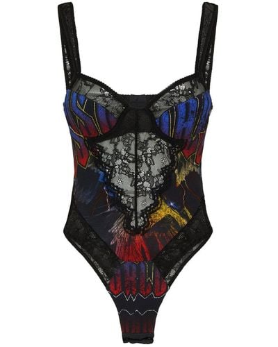 DSquared² Panelled Lace Body - Black