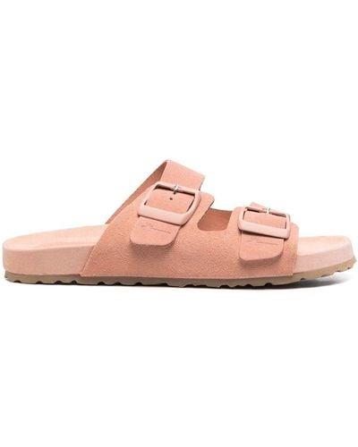 Manebí Double-buckle Suede Sandals - Pink