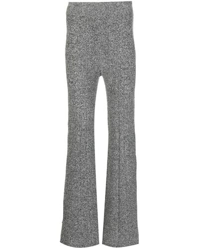 Dion Lee Marl-knit Flared Pants - Gray