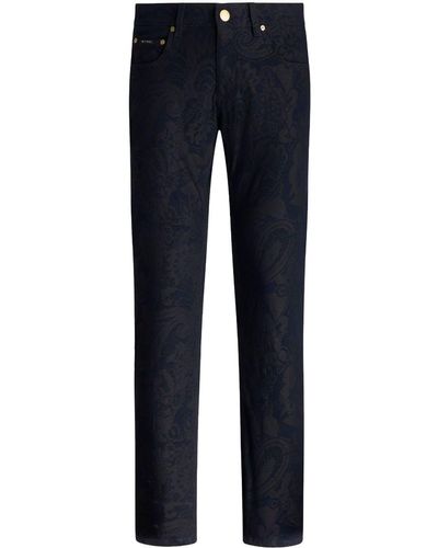 Etro Jacquard slim-legged Jeans - Blue