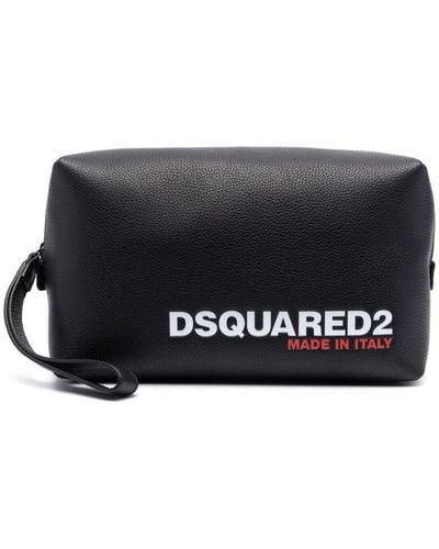 DSquared² Kulturbeutel mit Logo-Print - Schwarz