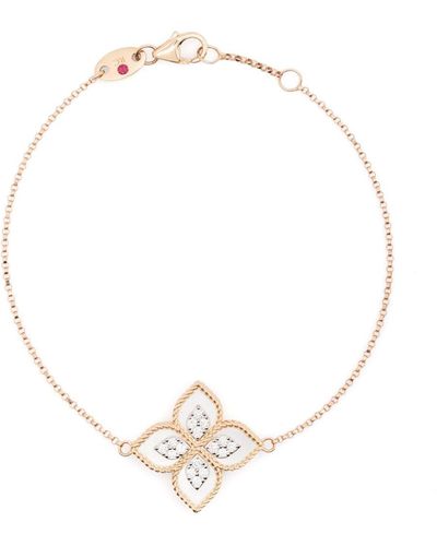 Roberto Coin 18kt Princess Flower Rotgoldarmband mit Diamanten - Weiß
