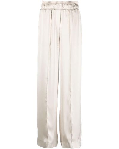 Brunello Cucinelli Pantalon à taille élastiquée - Blanc