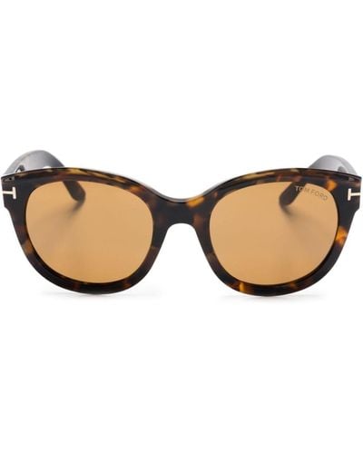 Tom Ford Tamara Oversize-frame Sunglasses - Natural