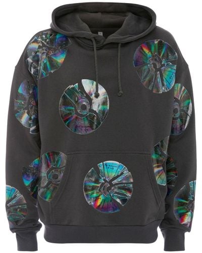 JW Anderson Graphic-print Cotton Hoodie - Gray