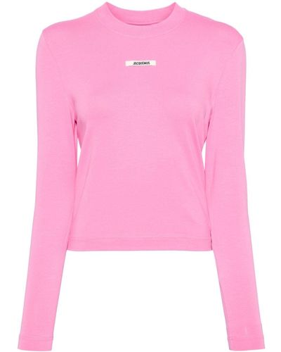 Womens Jacquemus pink Long-Sleeve Crop Top