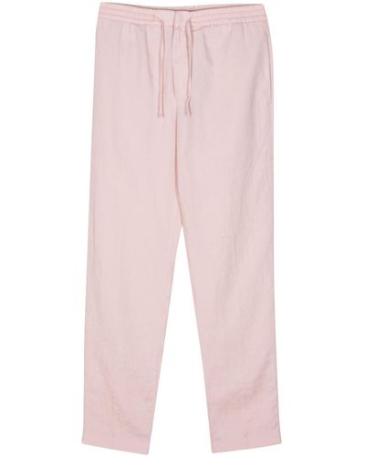 Canali Linen Tapered Trousers - Pink