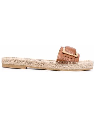 Sergio Rossi Prince Raffia Sandalen - Bruin