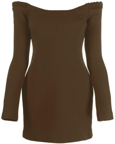 Khaite Octavia Long-sleeve Dress - Brown