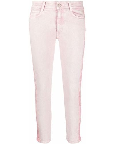 Stella McCartney Jeans slim con banda logo - Rosa