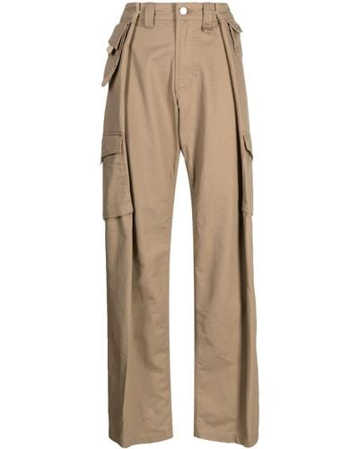 Goen.J Wide-leg Cotton Cargo Trousers - Natural
