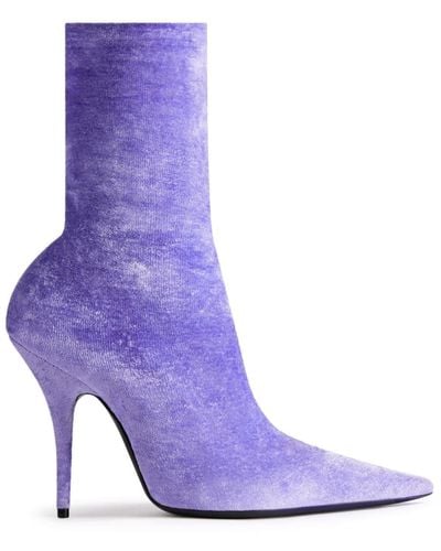Balenciaga Knife 110mm Ankle Boots - Purple