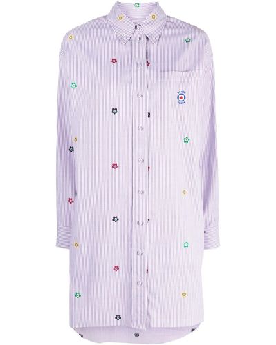 KENZO Vestido camisero con diseño bordado - Morado