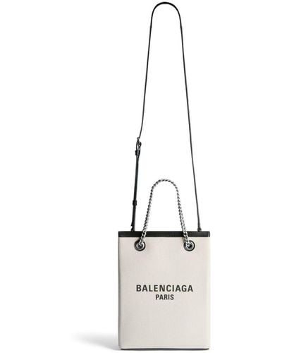 Balenciaga Phone Holder Crossbody Bag - White