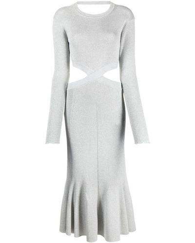 3.1 Phillip Lim Ribbed-knit Cross-over Dress - White