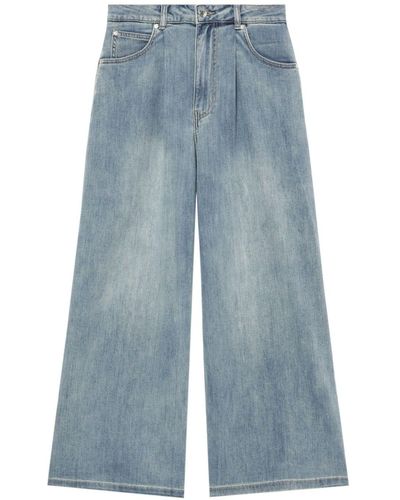 Izzue Wide-leg Cropped Jeans - Blue