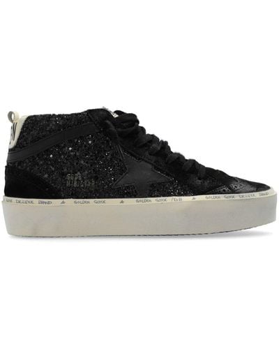 Golden Goose Mid Star High-top Glitter Trainers - Black